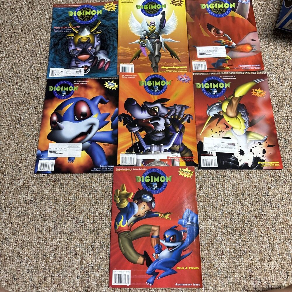 Lot of 7 Vintage 2000 #7-13 Digimon Books - conditions vary - See all photos